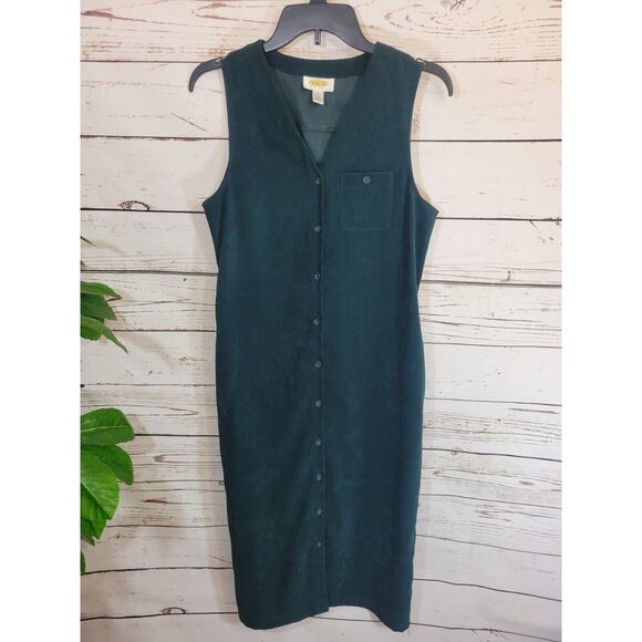 Talbots 2 Piece Suit Green Velvet Button Down Shirt & Dress Women's 6 Petite - Picture 8 of 15